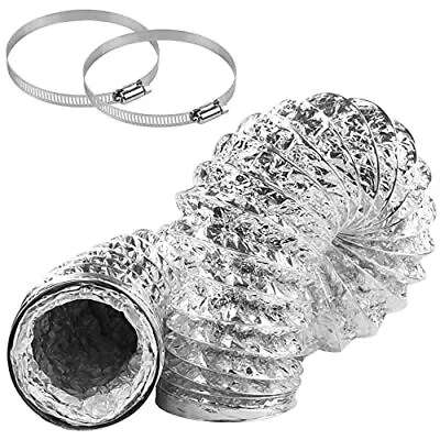  Dryer Vent Hose 4 Inch 8 Feet Non-Insulated Flex Air Aluminum Foil Ducting  • $13.25