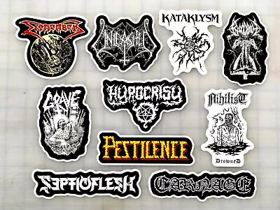 Death Metal Sticker Lot (10 Pack) SET 7 Black Extreme Punk Grindcore Crust Cvlt • $12.99