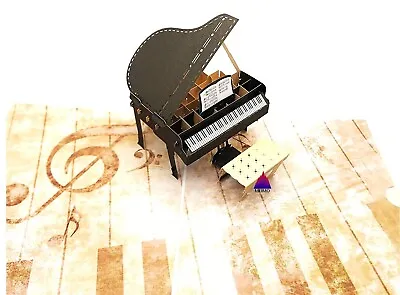 3D Pop Up Greeting Card Piano Music Concert Thank You Valentine’s Day Birthday • $9.95