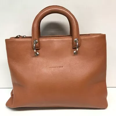 Giovanni L'uccio Handbag Tan Leather Lined Grab Bag 34cm X 25cm • £18