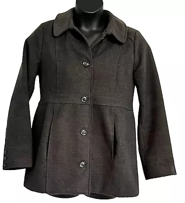 Motherhood Maternity Warm Gray Coat Winter Career Button Up Size Medium • $28.99