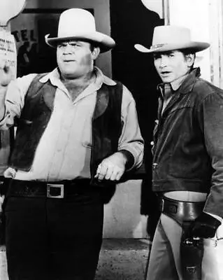 BONANZA Great 8x10 Promo Still DAN BLOCKER & MICHAEL LANDON -- Q095 • $6.95