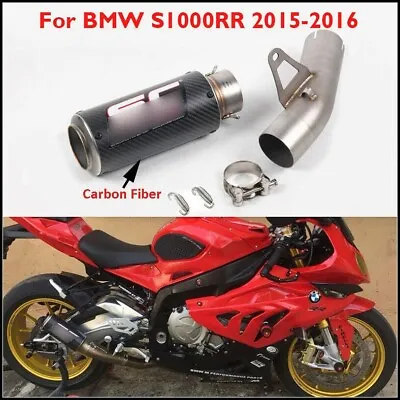 Slip On Motorcycle Exhuast Pipe Muffler Mid Link Pipe For BMW S1000RR 2015 2016 • $88.19