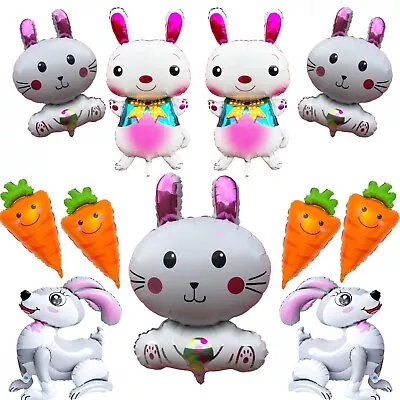 Happy Easter Balloon Bunny Rabbit Head Balloon Easter Carrot Party Decoration UK • £7.99