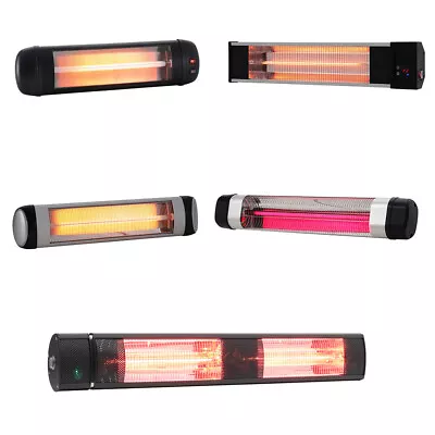 Electric Patio Quartz Heater Wall Mounted Halogen Warmers Indoor Outdoor Heating • £55.95