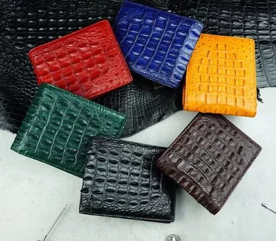 Mens Wallet Large Capacity Real Crocodile Leather Credit Card Holder RFID Block • $47.49