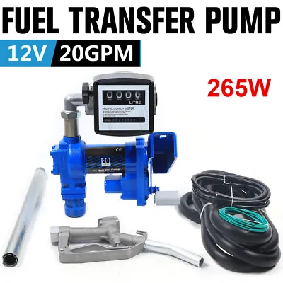 20GPM 12V Diesel Gasoline Fuel Transfer Pump With Gallon Meter Anti-Explosive US • $223.20