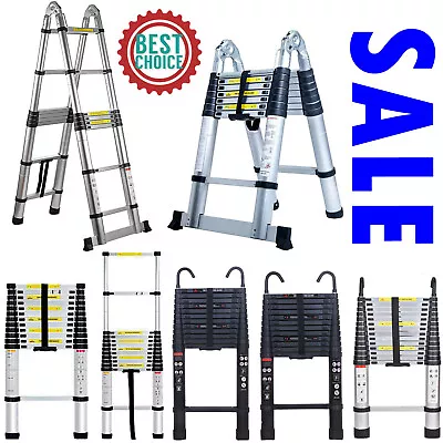 8FT-20FT Tall Telescoping Ladder Extension Collapsible Ladders Aluminum /+ Hook • $42.41