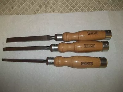 Greenlee  3-piece Set Of Lathe Wood-turning Chisels-WOOD CARVING-Made In ENGLAND • $24.99