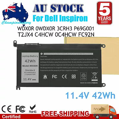 42Wh Battery WDX0R For Dell Inspiron 13 5368 5379 7378 15 5567 7569 7579 17 5765 • $44.99