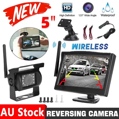 Reverse Camera Wireless Monitor Reversing Camera Car Truck Caravan 5  12V 24V • $58.99