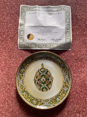 HOUSE FABERGE FRANKLIN MINT Garden Of Jewels Imperial Egg Plate Limited Edition • £23.99