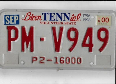 $6.50 • Buy TENNESSEE 2000 License Plate  PM-V949 