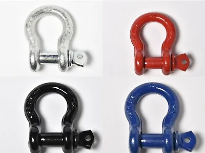 8x 1/2  Bow Shackle Blue Black D-Ring W Clevis Screw Pin Anchor 2 TON 4400 Lbs • $30.89