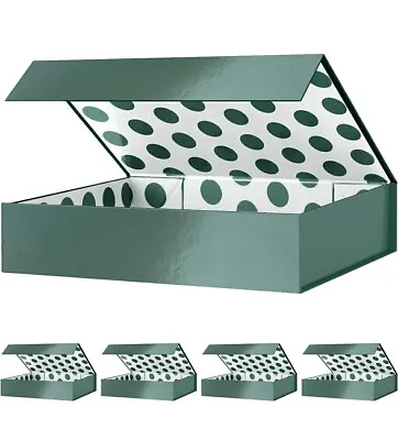 5 Gift Boxes 11x5.8x2.5 Inches Green Bean Gift Boxes Magnetic Closer • $43.80