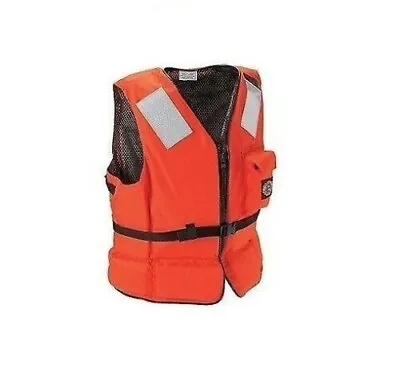 Stearns LG Mens Adult USCG Life Vest Jacket Wakeboard Orange - NEW • $39.95