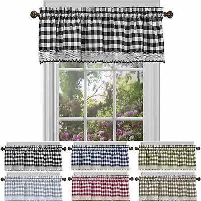 $12.99 • Buy Country Farmhouse Buffalo Plaid Window Valance Treatment - Assorted Colors