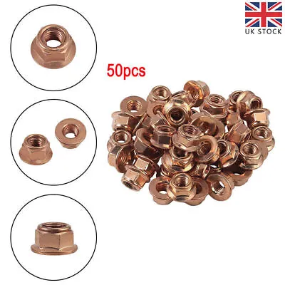 £7 • Buy 50x M8 Copper Flashed Exhaust Manifold Nut 8 Mm Nuts High Temperature Nuts UK