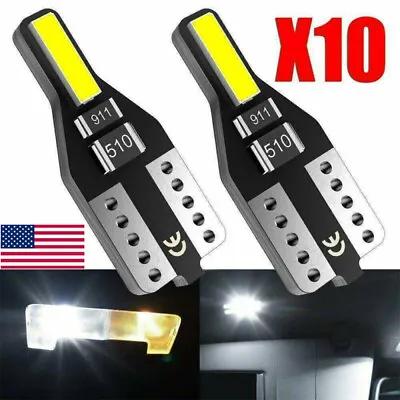 10Pcs White LED T10 501 194 W5W 7020SMD Car CANBUS Error Free Wedge Light Bulbs • $2.61