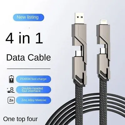 4 In 1 PD Fast Charging Data Cable 100W 5A USB Type C Cable For IPhone USB • $15.99