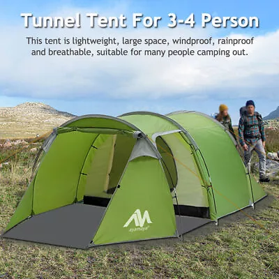 Versatile 3-4Person Waterproof Motorcycle Camping Tent Spacious Detachable Rooms • $99.99