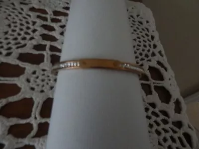 Michael Kors Dark Rose Goldtone Crystal Hinged Bangle Bracelet • $23.99