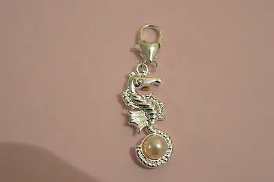 UK Jewellery Seahorse Silver Bracelet Necklace Anklet Charm Rhinestone Pendant • £1.85