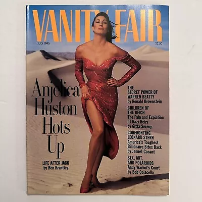 VANITY FAIR Magazine July 1990 ANJELICA HUSTON Warren Beatty Andy Warhol • $25