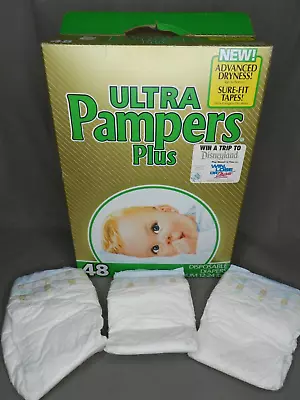 Vintage 1987 Ultra Pampers Plus Disposable Diapers -Lot Of 3 With Original Box • $245.99