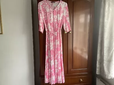 Marks And Spencer Pink Midi Dress Size 10 New • £10.99