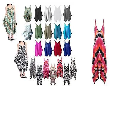 £9.49 • Buy Ladies Cami Lagenlook Romper Drape Baggy Harem Playsuit Jumpsuit Dress Plus Size