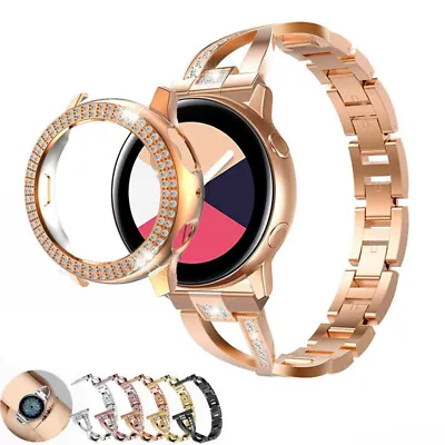 Bling Metal Strap Watch Band Case For Samsung Galaxy Watch Active 2 40 44 41 45m • $18.99