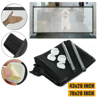 £7.99 • Buy Magic Retractable Dog Gate Pet Cat Fence Baby Child Safe Wide Indoor Adjustable