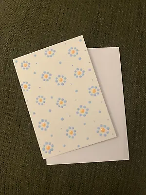 Original Hand Painted Greetings Card Dotted Flower Heads Abstract Any Occasion • £3.49