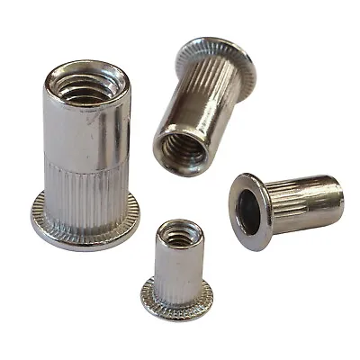 Riv-Nut Flanged Metric Threaded For Permanent Riveting In Place A4 Stainless • £12.67