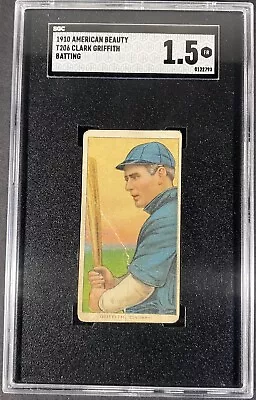 1910 T206 American Beauty Clark Griffith Batting SGC 1.5 FR Nice Color • $449.99