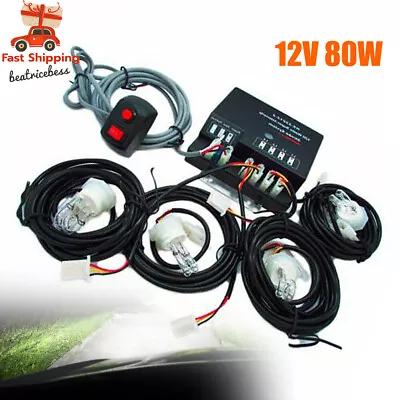 Strobe Lighting System Kit 4 HID Bulbs Hide Away Hazard Emergency Warning Light • $59