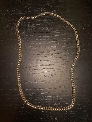 Men's 14k Gold Stamped Miami Cuban Chain 24 Inches   5mm Gold Plated Necklace • $47.99