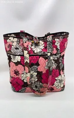 Vera Bradley Mocha Rouge Large Quilted Floral Tote Bag Purse • $9.99