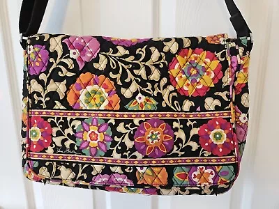 Vera Bradley Black Pink Floral Shoulder Bag Messenger Purse  • $12.50