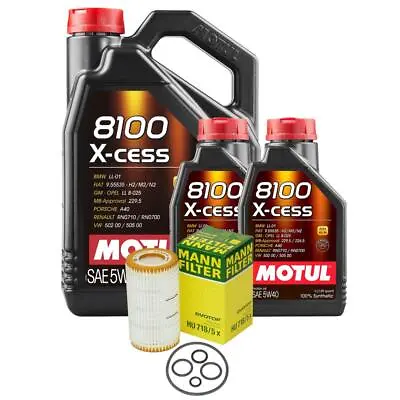 7L Motul 8100 X-CESS 5W40 Mann Filter Motor Oil Change Kit X204 GLK350 3.5 10-12 • $80.95
