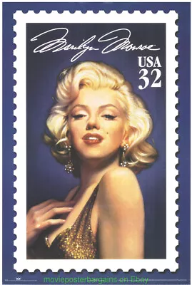 MARILYN MONROE STAMP POSTER Original 23 BY 35 INCH 1990S MINT CONDITION • $35