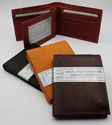 AG Wallets MENS Leather Bifold Wallet 2 Bill Slots 1 ID Flap Zipper Compartment • $17.89