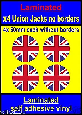 Laminated 4x Union Jack Flag Stickers England Decal Gb Car Van Vw Truck Bike Bus • $3.72