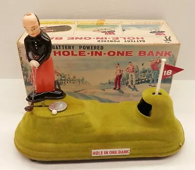 Vintage Hole-In-One Golfer Golfing Coin Bank Battery Operated W/Box! • $29.99