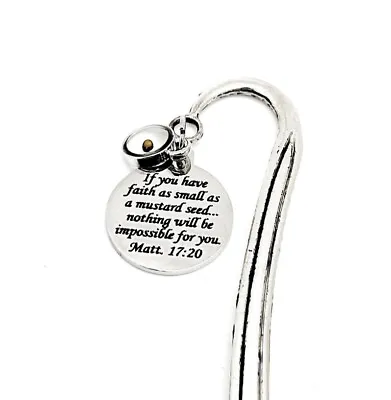 Mustard Seed Scripture Charm Bookmark Matthew 17 20 Faith Gifts • $12.95