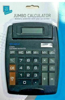 £4.85 • Buy Jumbo Calculator 8 Digits Large Buttons Ideal For Schools, Office Desk Tilt Pop