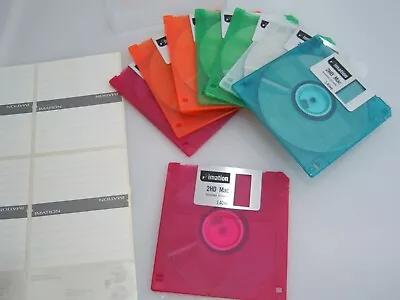 8 IMATION 2HD MAC 1.40MB COLORFUL FLOPPY DISK Formatted Computer Disc Lot Of 8 • $9.98