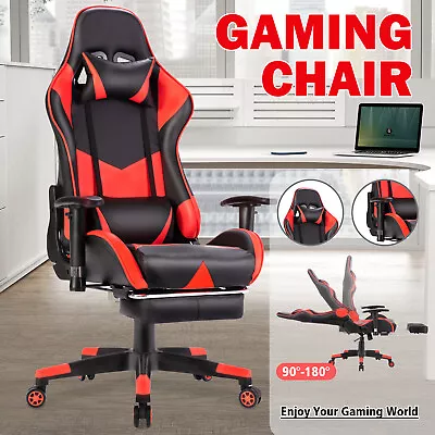 $139.90 • Buy Gaming Chair Executive Office Recliner Height Adjustable PU Leather W/Footrest