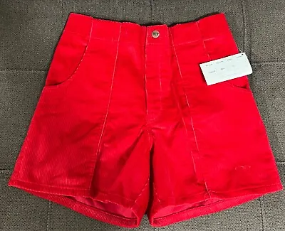 OP Ocean Pacific Corduroy Shorts Sz 33 Red USA Talon Zipper Cotton Poly Blend • $55